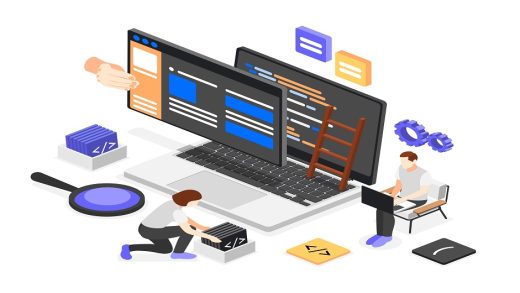 Ui and ux designers isometric composition